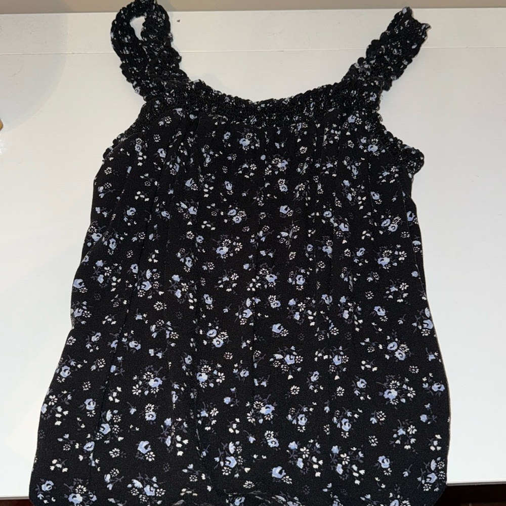 Blue floral tank top